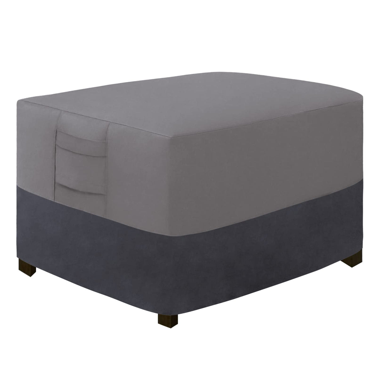 Easy-Going Outdoor Ottoman Cover, Waterproof Patio Ottoman Cover, Heavy Duty Patio Rectangular Coffee Table Cover With Padded Ha