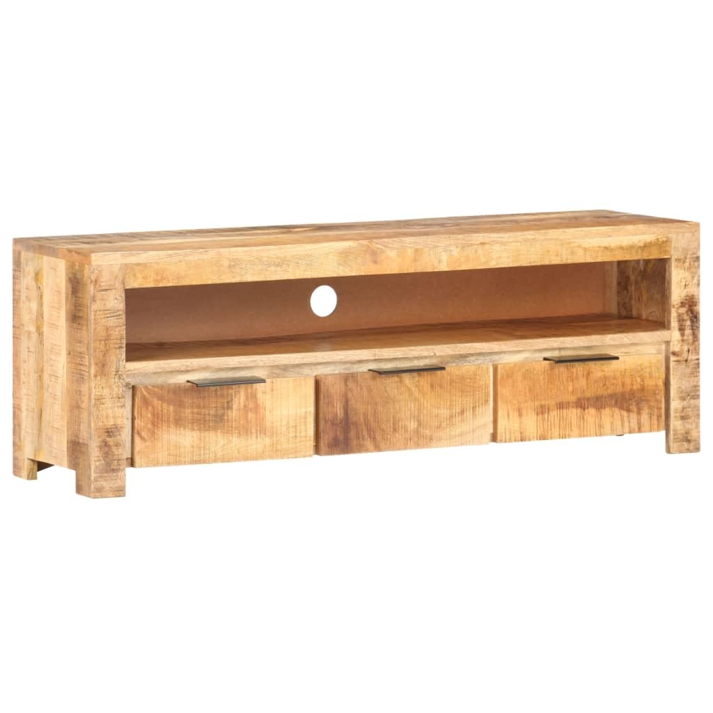 vidaXL Solid Acacia Wood TV Stand| Pre-Assembled Wooden Media Unit with Ample Storage | Unique Natural Finish | Ideal for Living Room or Bedroom