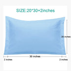 Ntbay 100% Brushed Microfiber Queen Pillow Shams Set Of 2, Super Soft And Cozy, Wrinkle, Fade, Stain Resistant 20X30 Inches Oxford Pillowcases, Sky Blue
