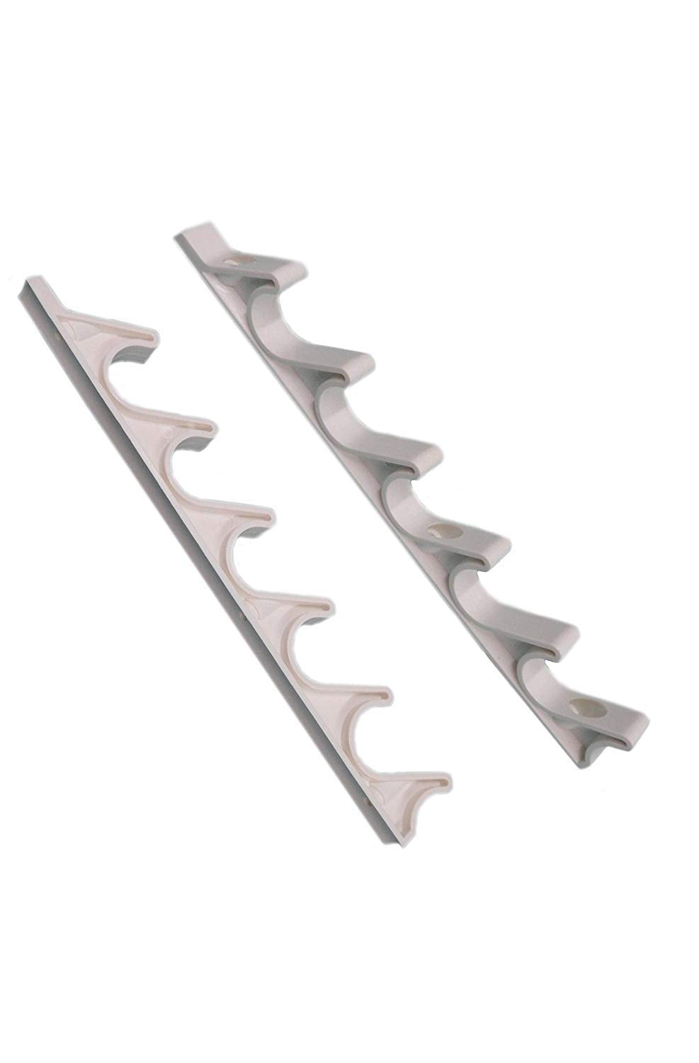 Komorax 4 Pcs 6 Position Nylon White Adjustment Brackets For Patio Outdoor Lawn Yard Furniture Or Chaise Lounges, Replacement, Back Support, Back-Height Multi Position Adjuster 10 5/8' L X 5/8' W