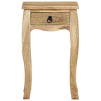 vidaXL Solid Mango Wood Bed Cabinet - Rustic Style No-Assembly Side Table with One Drawer