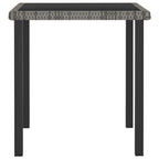 vidaXL Outdoor Patio Dining Table - Compact and Durable - Gray PE Rattan and Powder-Coated Steel Construction with Tempered Glass Top - Modern Style - 27.6"x27.6"x28.7"
