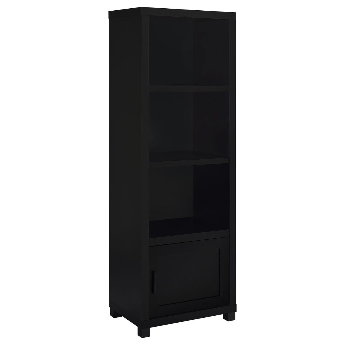 Coaster Home Furnishings Jupiter 3-Shelf Media Tower Bookcase with Storage Cabinet Black