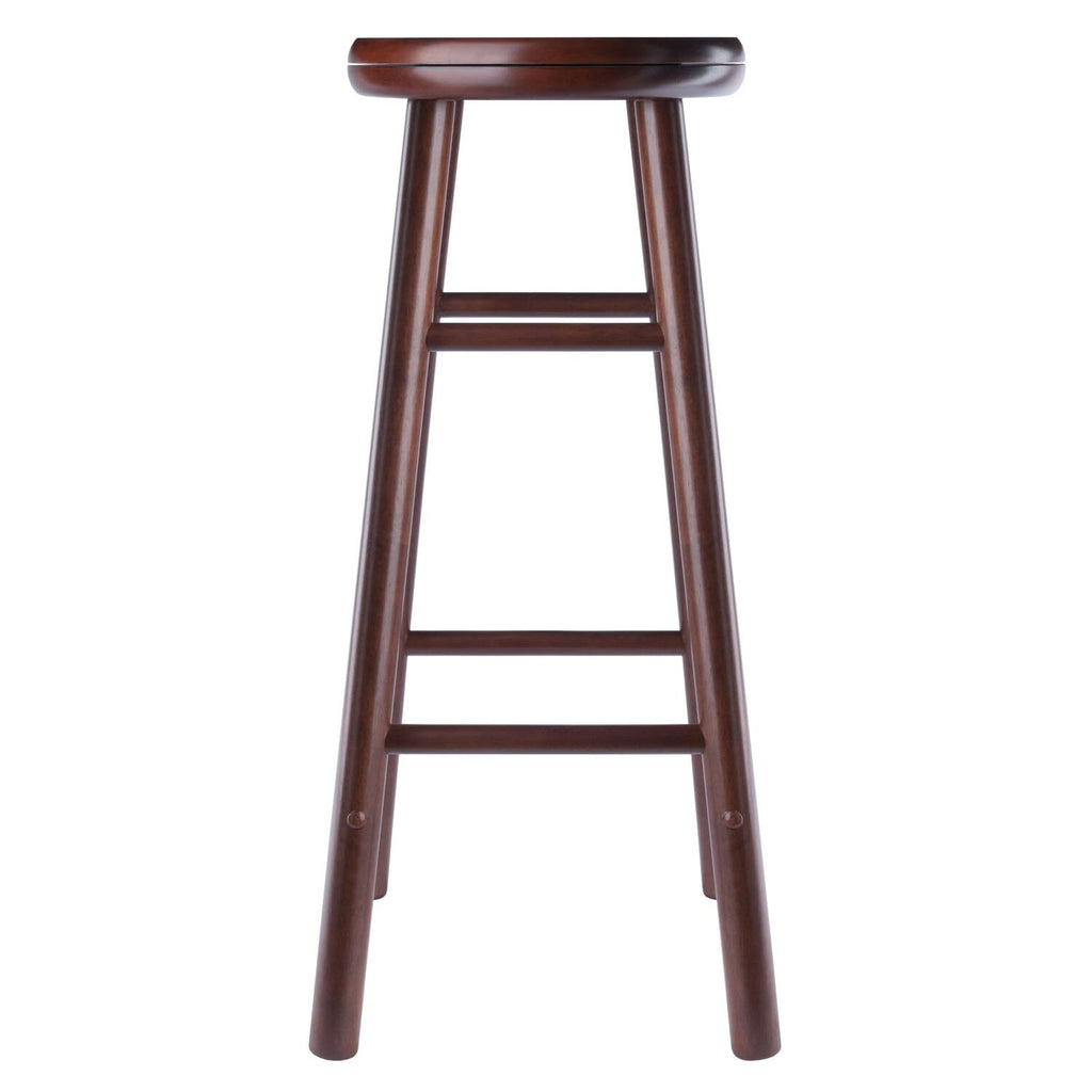 Winsome Shelby 2-Piece Swivel Bar Stools, 30 in, Walnut, Solid Wood