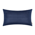 BRAWARM Navy Blue Leather Throw Pillow 12 X 20 Inches, Faux Leather Pillow Cover with Piping, Hand Stitched Leather Decorative L