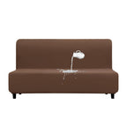 Purefit 100% Dual Waterproof Futon Cover, Waterproof Couch Cover For Futon - Stretch Non Slip Fleece Sofa Covers Washable, Leakproof Furniture Protector For Kids, Pets, Dog (Futon, Brown)