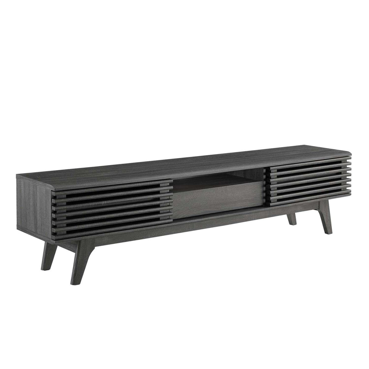 Modway Render Mid-Century Modern Low Profile 70 Inch Tv Stand In Charcoal, 70'