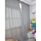 Window Gray Sheer Curtains 95 Inches Long 2 Panels Sheer Curtain Basic Rod Pocket Panel For Bedroom Children Living Room Yard Ki