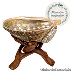 Alternative Imagination Wooden Tripod Stand - Display Stand For Home Decor, Abalone Shell, Jewelry Dish, Trinket Dish, Key Bowl,
