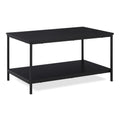 Amazon Basics Rectangular Coffee Table with Bottom Shelf, Living Room Centre Table, Wooden Black, 19.9 D x 31.5 W x 16.5 H