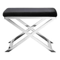 Pangea Home Lexi Stool In Faux Leather Black & Chrome Frame