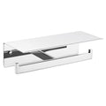 APLusee Double Toilet Paper Holder with Phone Shelf, 304 Stainless Steel Bathroom Tissue Hanger, Wall Mounted Dual Roll Paper Di