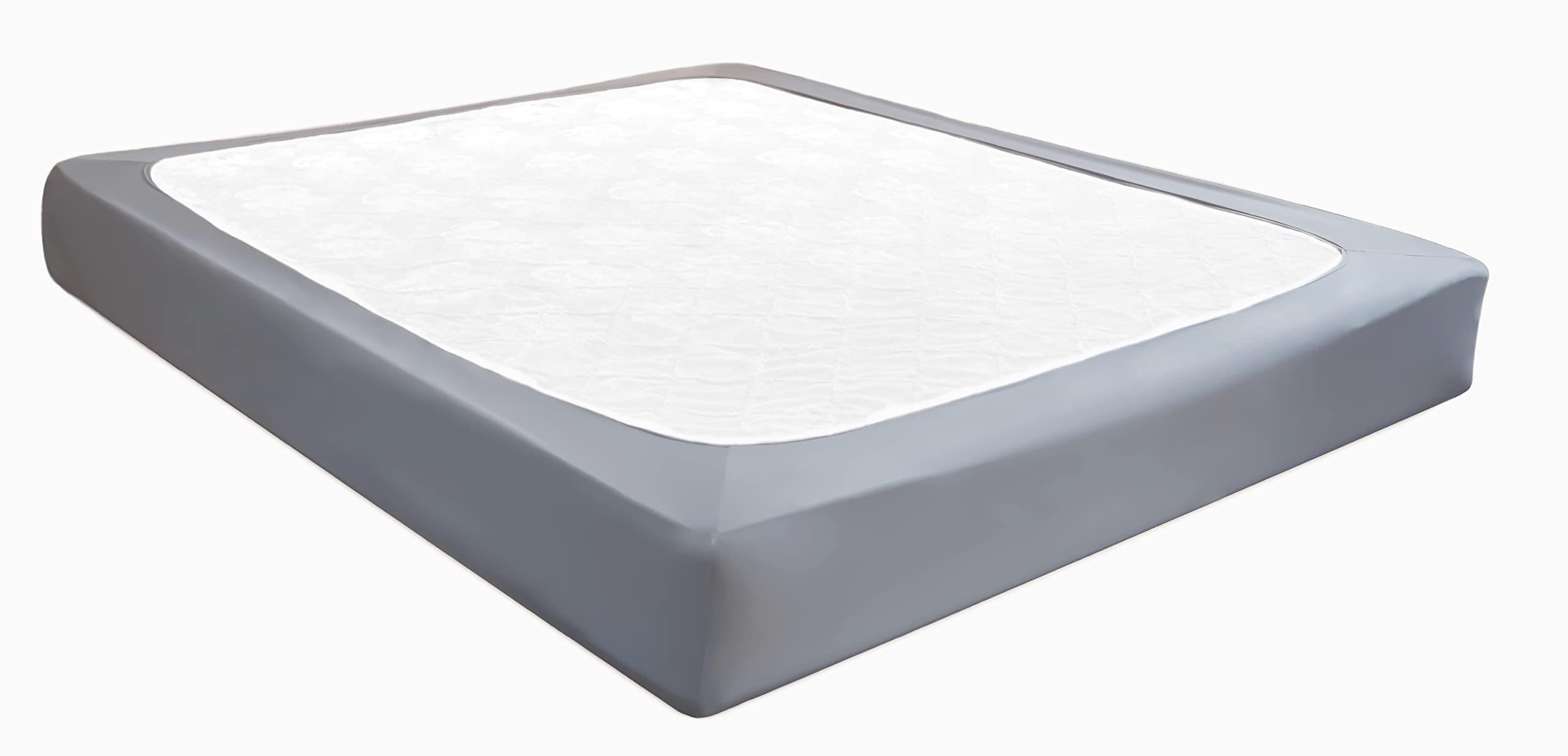 Biscaynebay Decorative Box Spring Cover Full & Full Xl Size, Silver Grey Luxurious Jersey Knitting Stretchy Wrap Around 4 Sides Bed Skirt For Home/Hotels, Easy Fit Wrinkle & Fade Free Machine Washable