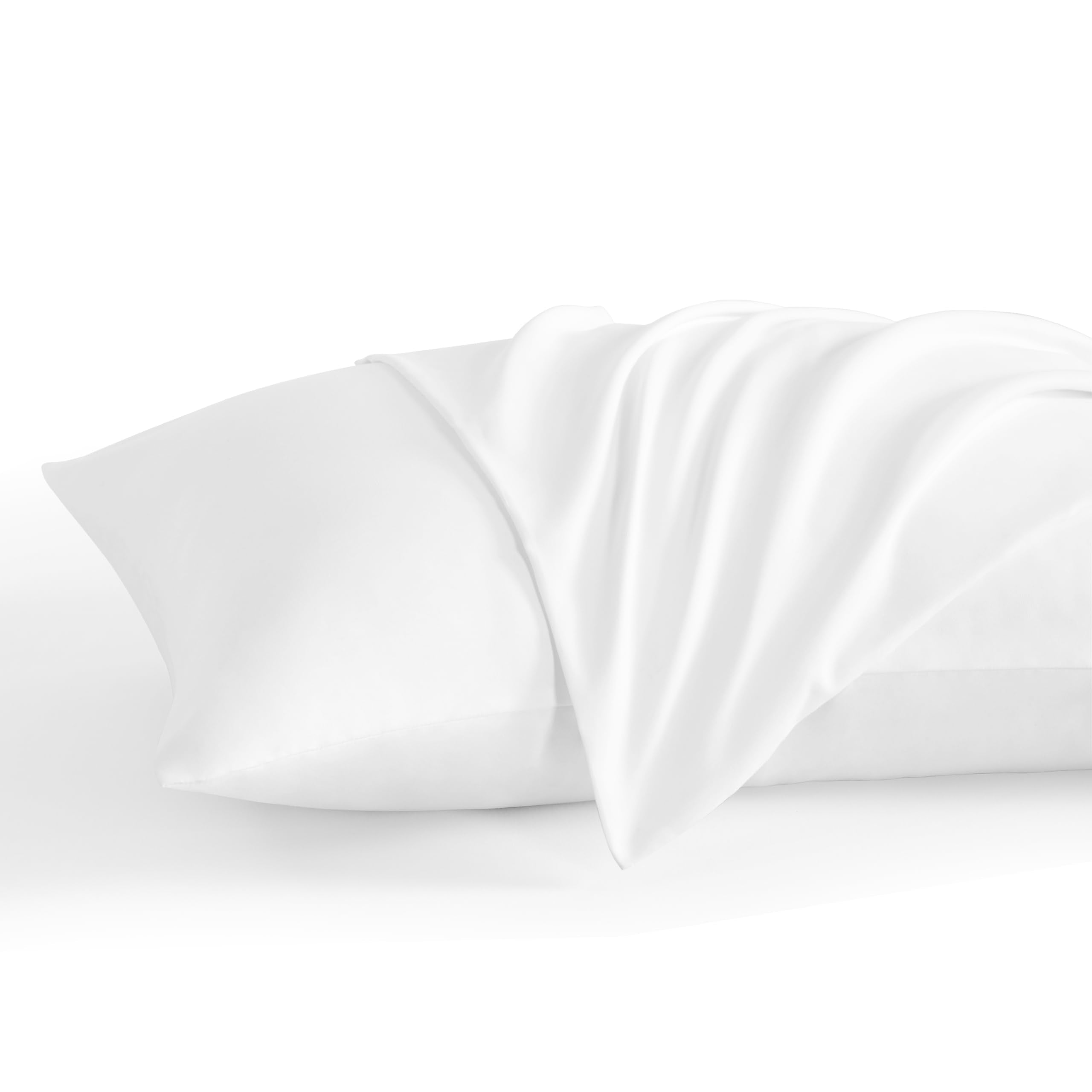 Ntbay Standard Pillow Cases Set Of 2, 2 Pack Brushed Microfiber 20X26 Pillow Cases, Soft, Wrinkle, Fade, Stain Resistant White P