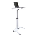 Stand Up Desk Store Pneumatic Adjustable Height Tilting Laptop Lectern Speakers Podium (White, 25.5 Wide)