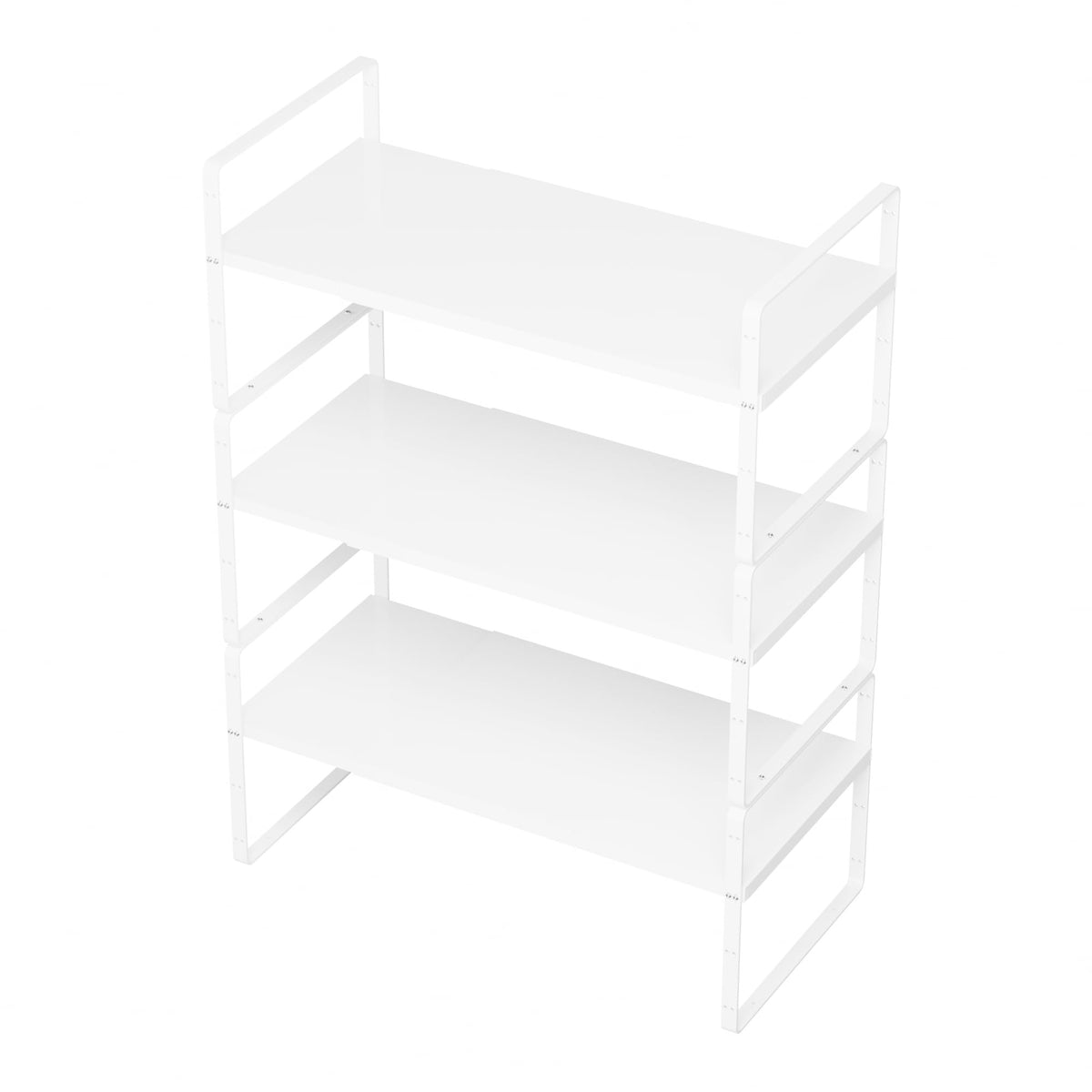 SANNO Expandable Kitchen Shelf Organizers, Stacking Shelf Large Kitchen Cupboard Organizer Stackable Counter Shelf Organizer Lar