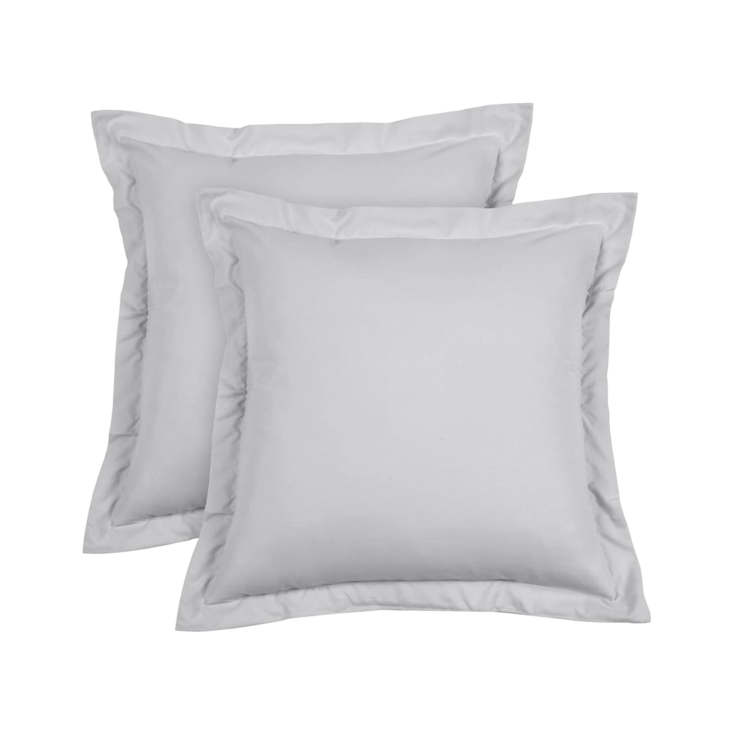 European Square Pillow Shams Set Of 2 Pillowcase Euro Shams 26X26 Silver Grey Pillow Covers Premium 600 Tc European Pillow Shams