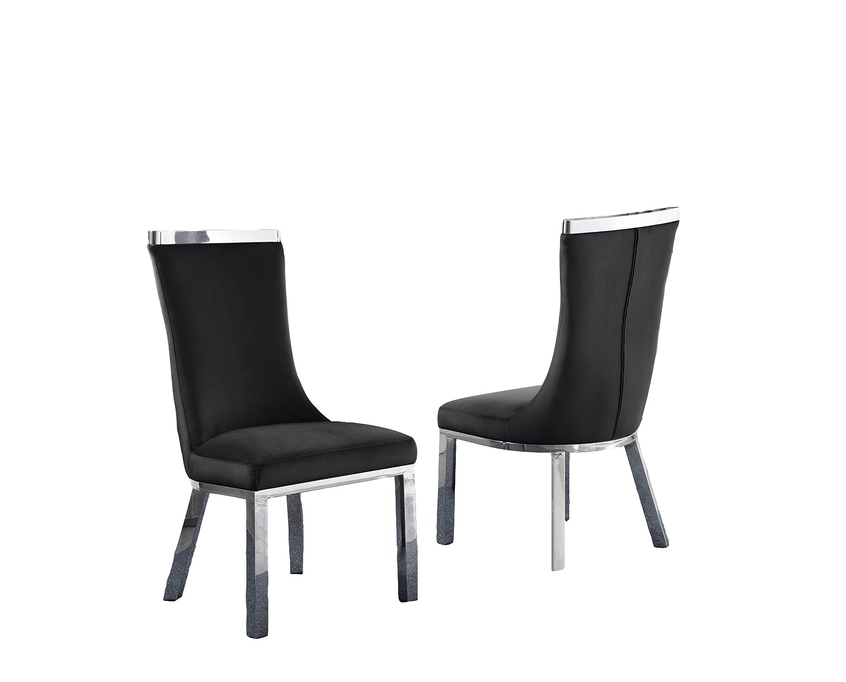 Best Quality Furniture Sc270-277 Chairs, Black/Silver