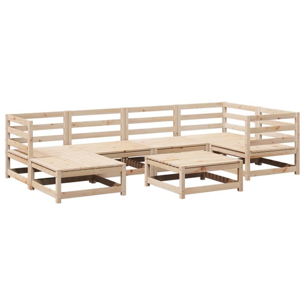 vidaXL 7-Piece Garden Sofa Set Solid Pine Wood