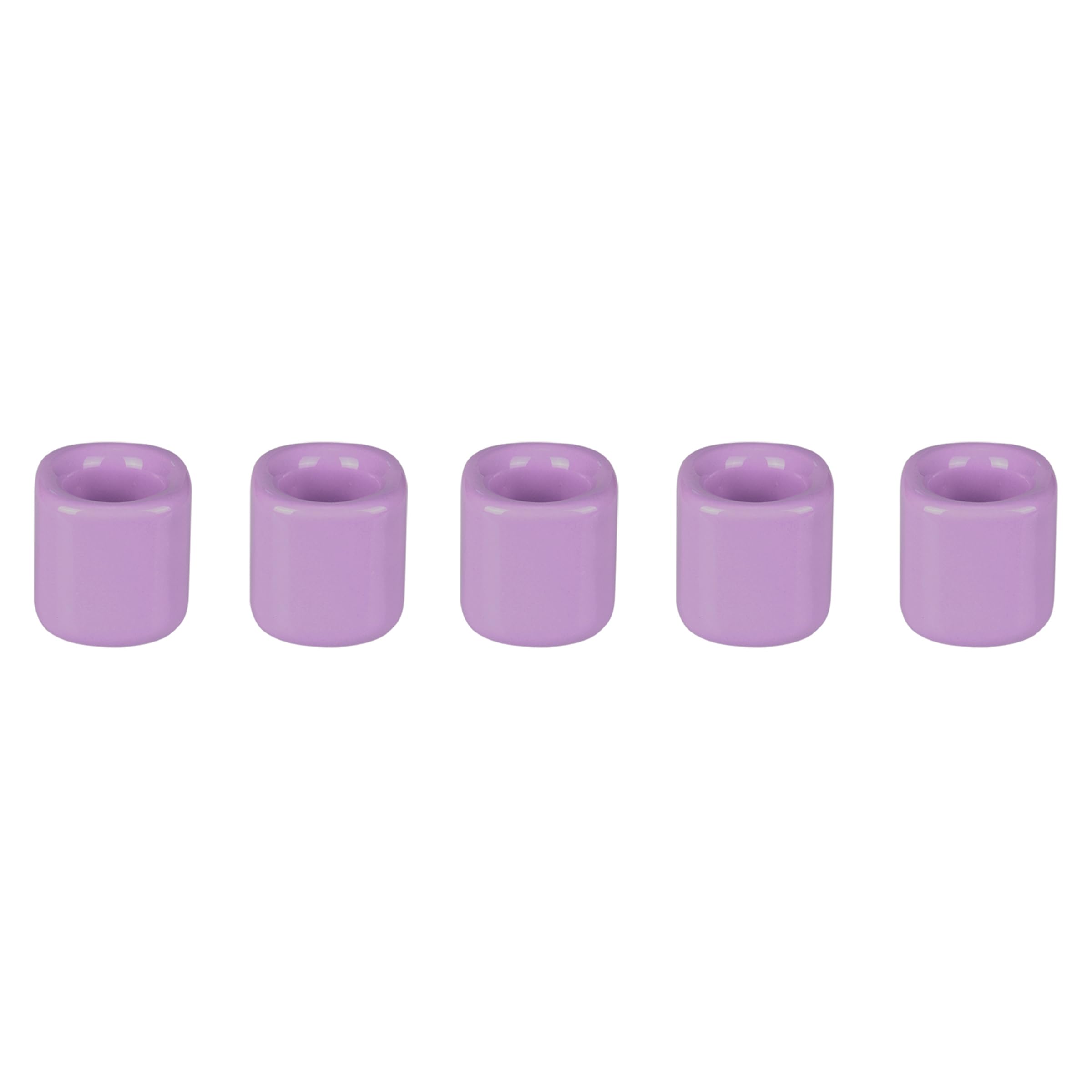 Mega Candles 5 pcs Lavender 1/2 Inch Diameter Ceramic Chime Ritual Spell Candle Holders, Great for Casting Chimes, Meditation, R