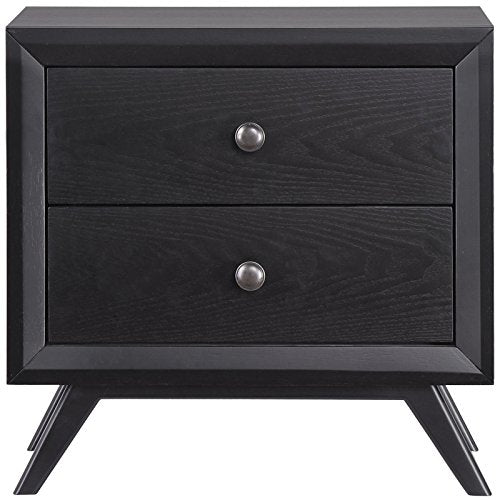 Modway Mod-5240 Tracy Mid-Century Modern Wood Nightstand In Black
