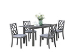 LILOLA LIVING Carlisle 5-Piece Gray Finish Extendable Wood Dining Set with Upholstered Seat Cushion