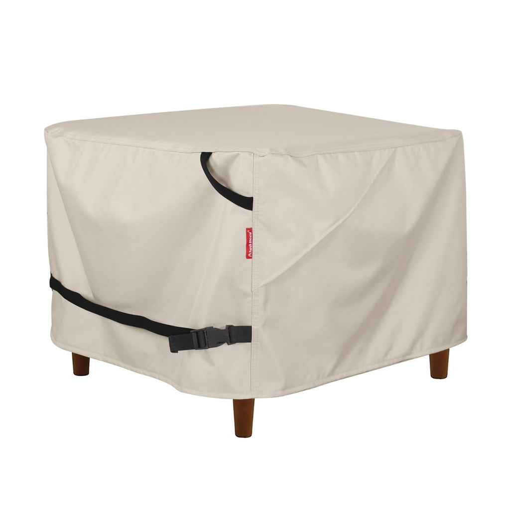 Porch Shield Patio Ottoman Cover - Waterproof Outdoor Square Side Table Covers - 31L X 31W X 18H Inch, Beige
