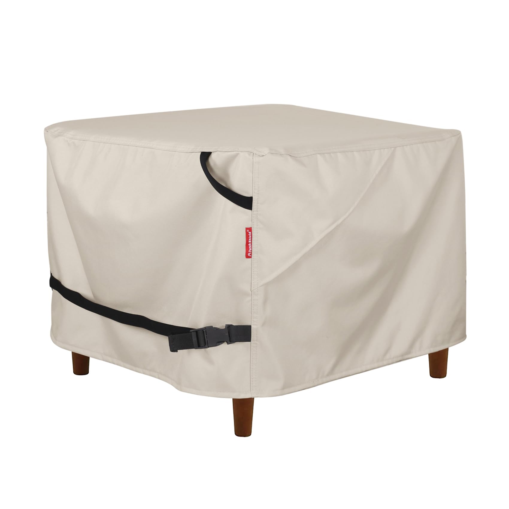 Porch Shield Patio Ottoman Cover - Waterproof Outdoor Square Side Table Covers - 31L X 31W X 18H Inch, Beige
