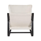Comfort Pointe Sling Chair Upholstered in Oatmeal White Fabric with Metal Frame