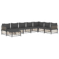 vidaXL 8-Piece Patio Lounge Set in Anthracite Poly Rattan with Cushions - Modular Outdoor Furniture for Garden, Terrace or Deck