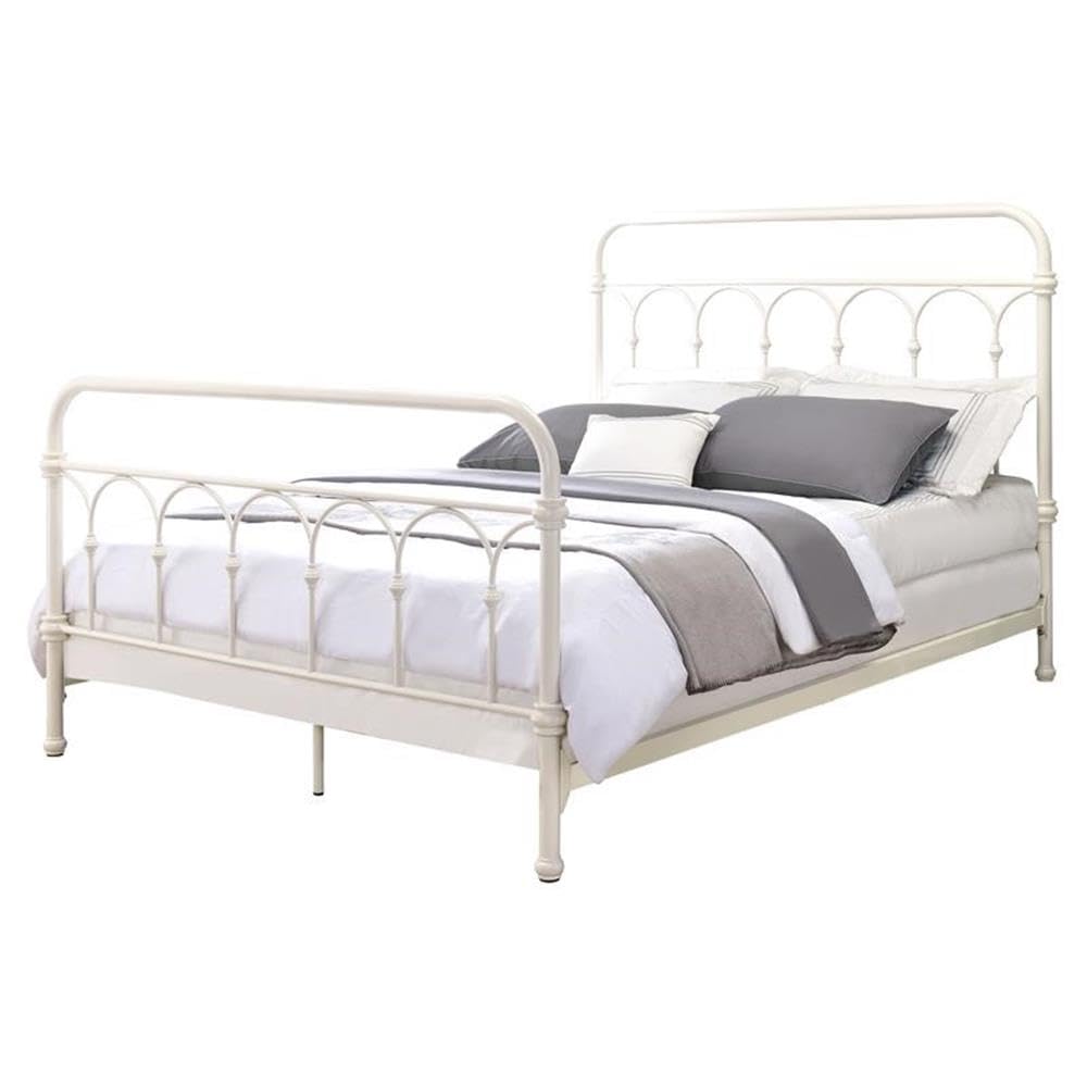 Acme Citron Metal Full Bed with Spindle Headboard and Footboard in White
