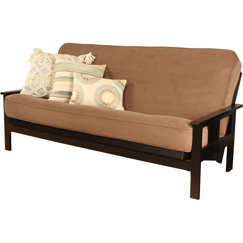 Kodiak Furniture Monterey Black Sofa with Mocha Brown Fabric Mattress