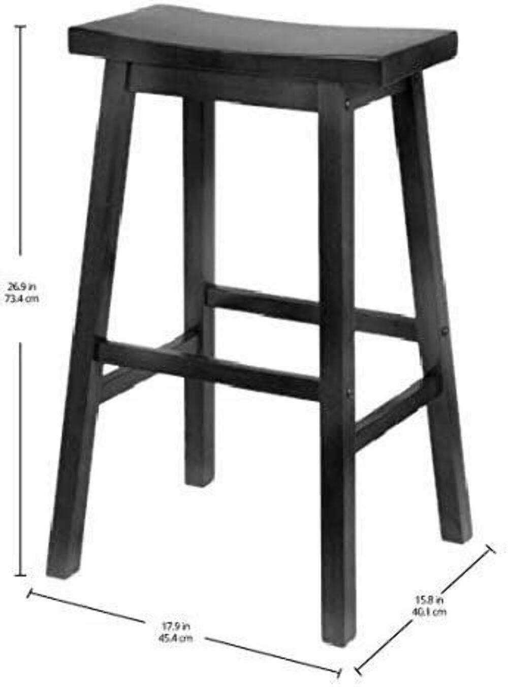 Stool Chair Wod Blk 29"H