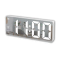 Knigswerk Small Digital Alarm Clock, Mirror Surface LED Electronic Clocks with Large Display, Adjustable Brightness and Snooze M