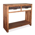 vidaXL Solid Acacia Wood Console Table with 2 Drawers & Shelf – Brown - Modern Sideboard-Console for Living Room - Durable & Decorative - Easy Assembly