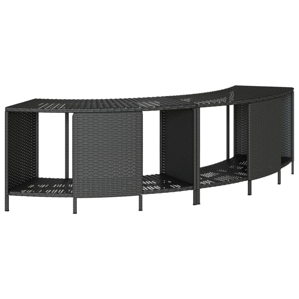 vidaXL Outdoor Shelves for Whirlpool 2 Pieces Black Poly Rattan