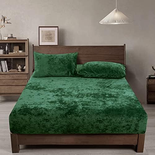 Phf Truly Velvet Fitted Sheet King Size, 1 Pack Luxury Super Soft Cozy Comfy Flannel Bottom Sheet With 15' Deep Pocket,Suitable