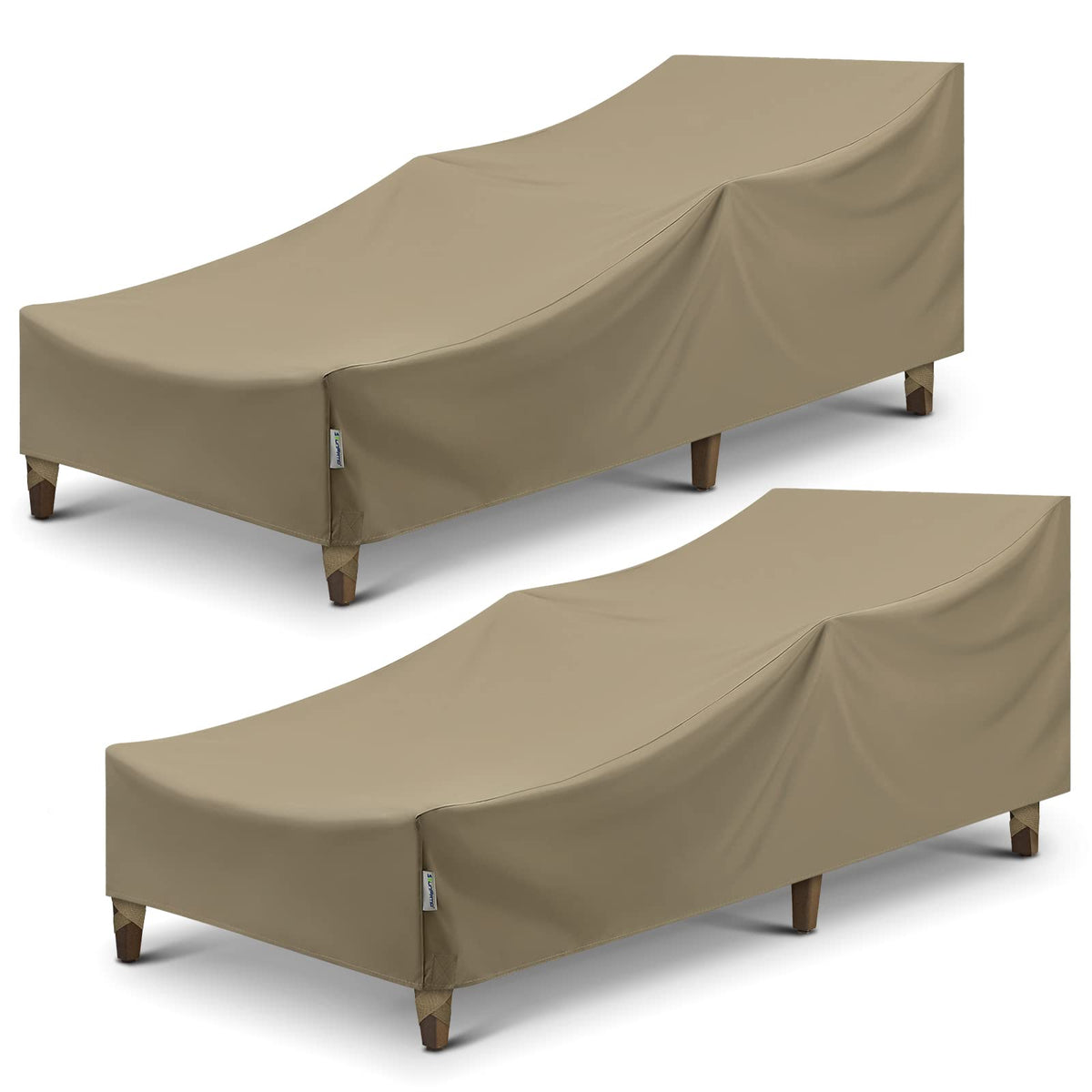 Sunpatio Outdoor Chaise Lounge Covers, 2 Pack Patio Chaise Cover 84' L X 30' W X 24' H, Heavy Duty Waterproof Beach Chair Cov