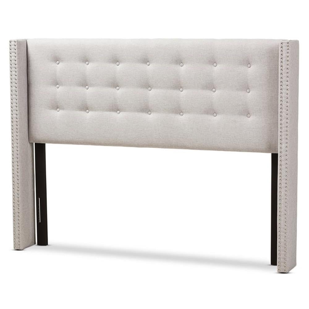 Baxton Studio Ginaro King Panel Headboard in Grayish Beige