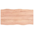vidaXL Treated Solid Oak Wood Table Top | Live Edge | Home and Office Friendly | Light Brown| Dimensions: 39.4"x19.7"x(0.8"-1.6")