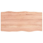 vidaXL Treated Solid Oak Wood Table Top | Live Edge | Home and Office Friendly | Light Brown| Dimensions: 39.4"x19.7"x(0.8"-1.6")