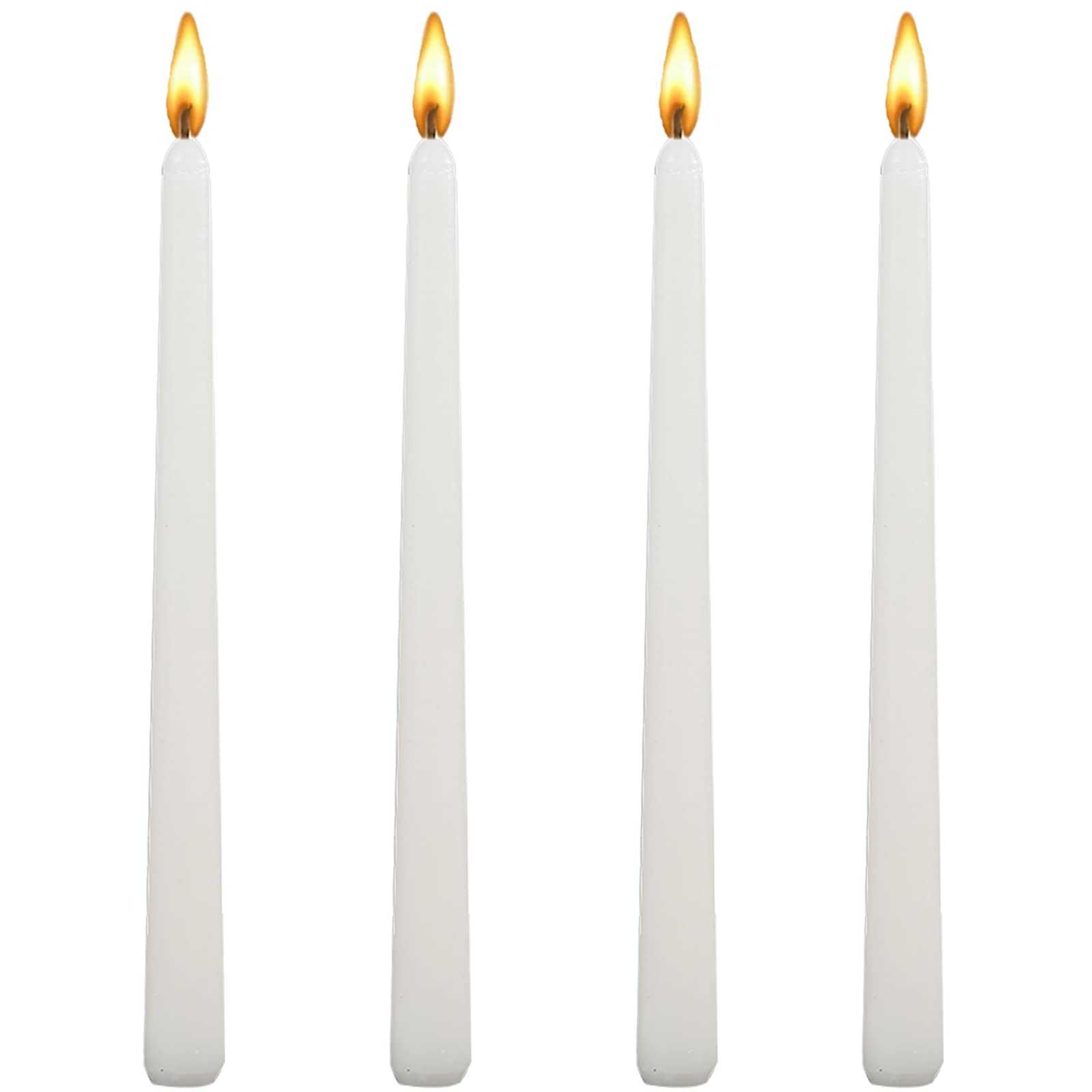 10 inch White Taper Candles-Set of 4 Tapered Candle, Tall Candlesticks,Home Dinner Candle, Party, Wedding, Halloween, Christmas 
