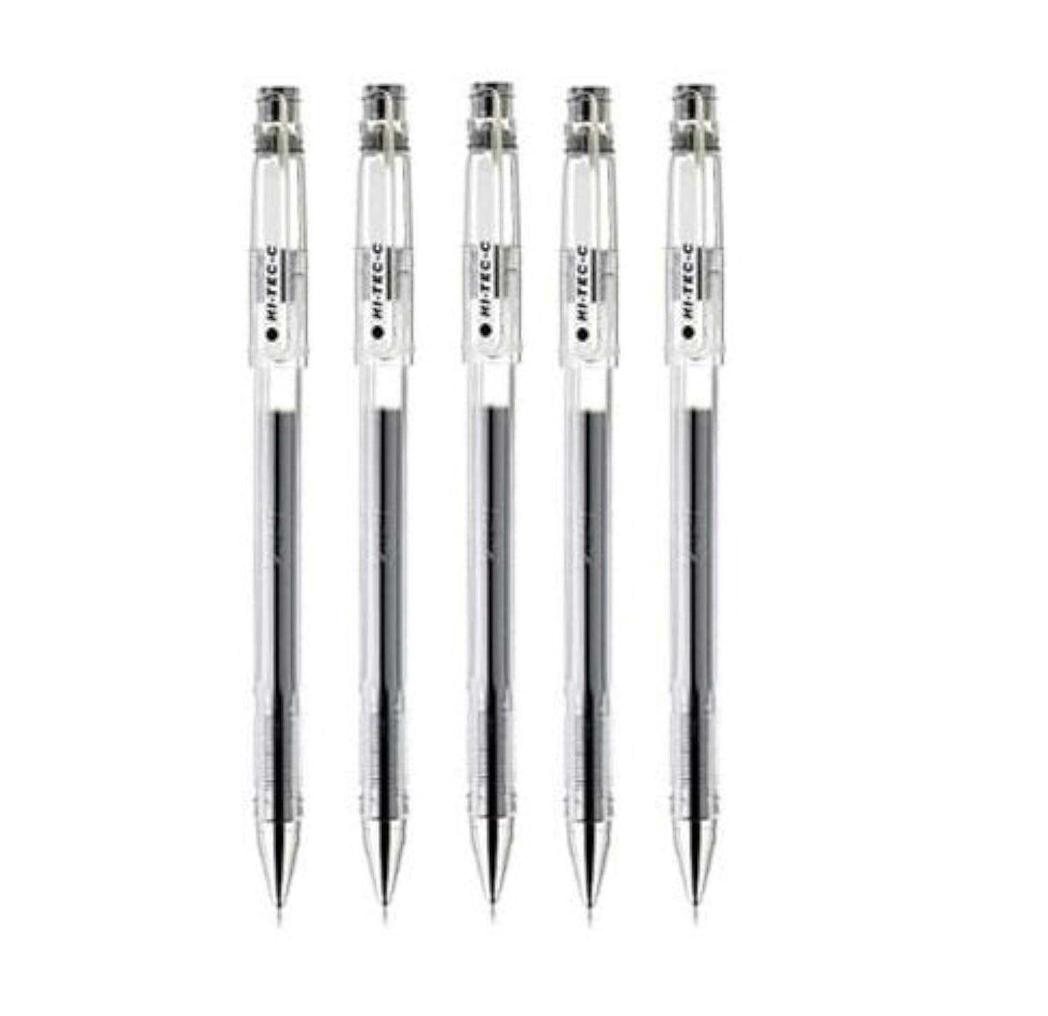 Pilot Hi-Tec-C 03 Gel Ink Pen, Micro Fine Point 0.3Mm, Black Ink, Lh-20C3, Value Set Of 5
