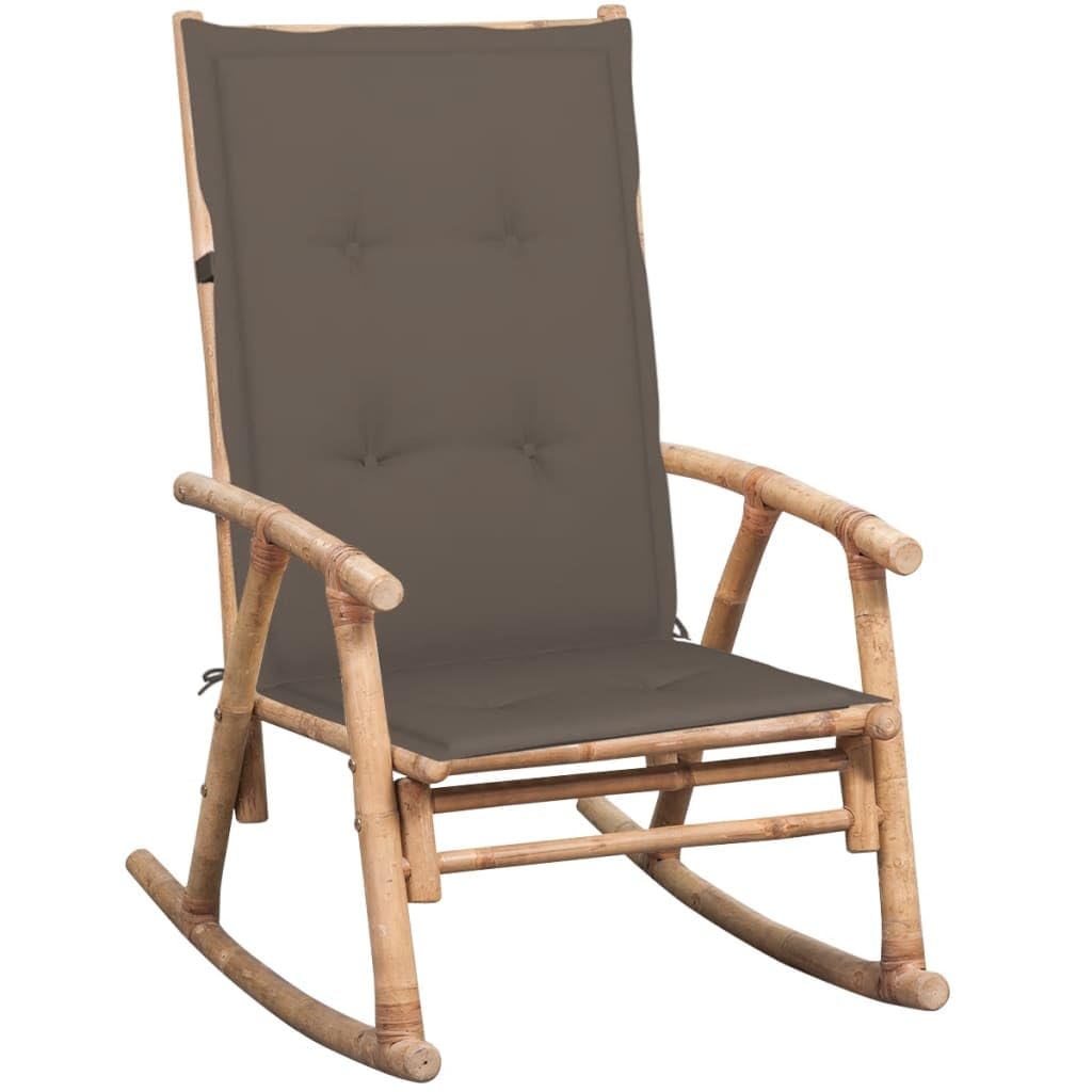 vidaXL Rocking Chair with Cushion Garden Outdoor Patio Balcony Backyard Terrace Yard Porch Lounge Seating Home Furniture Seat Ba