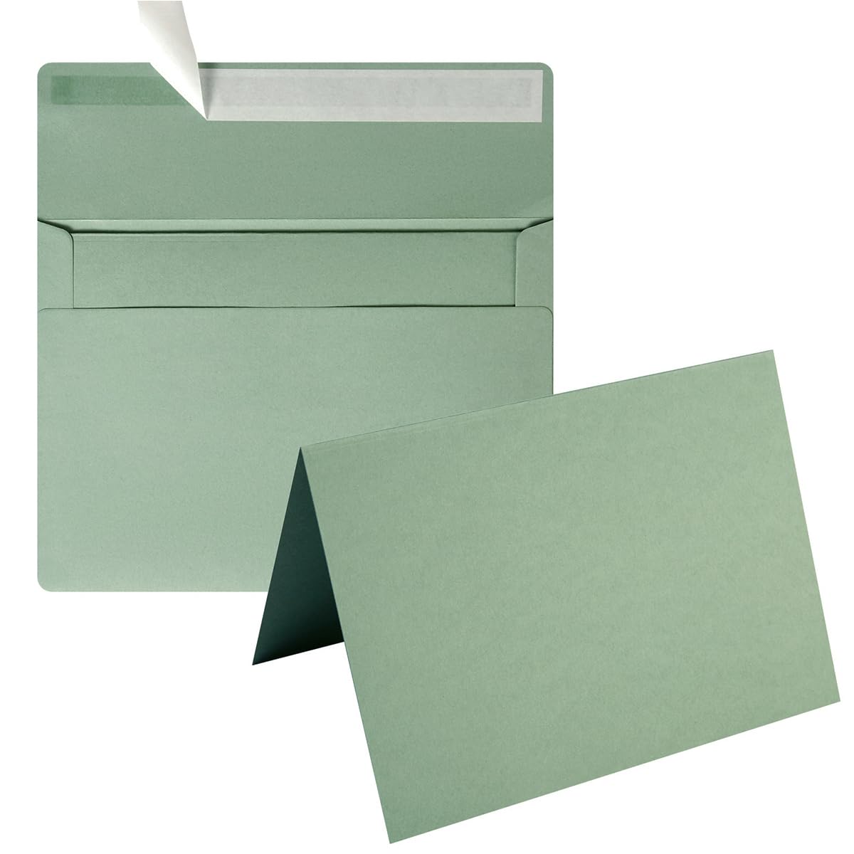 Wishop 50 Pack Self-Adhesive Envelopes With Fold Cards For Wedding Invitations, Greeting Cards, Baby Shower, Letter Mailing (Sag