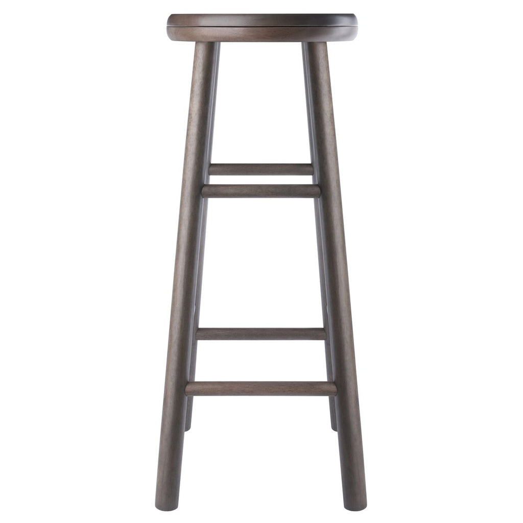 Winsome Shelby 2-Piece Swivel Bar Stools, 30 in, Oyster Gray, Solid Wood