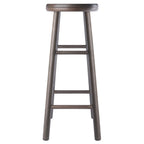 Winsome Shelby 2-Piece Swivel Bar Stools, 30 in, Oyster Gray, Solid Wood
