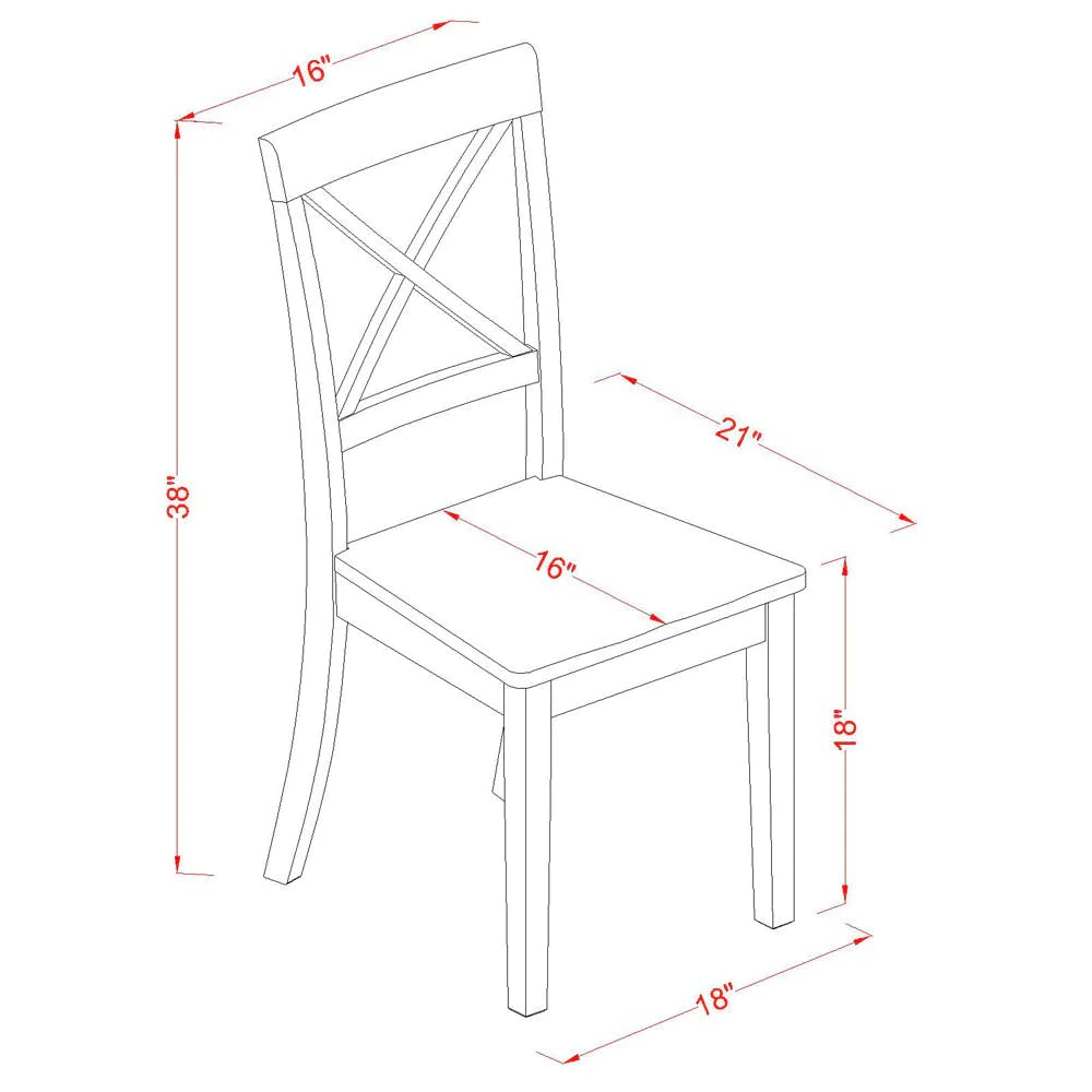 East West Furniture Oxbo5-Mah-W Oxford 5 Piece Set For 4 Includes A Square Kitchen Table And 4 Dining Room Chairs, 36X36 Inch