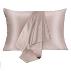 Jogjue Silk Pillowcase Set, 2 Pack, 100% Mulberry Silk, Hypoallergenic, Soft, Breathable, Reduces Wrinkles, King Size, Apricot G