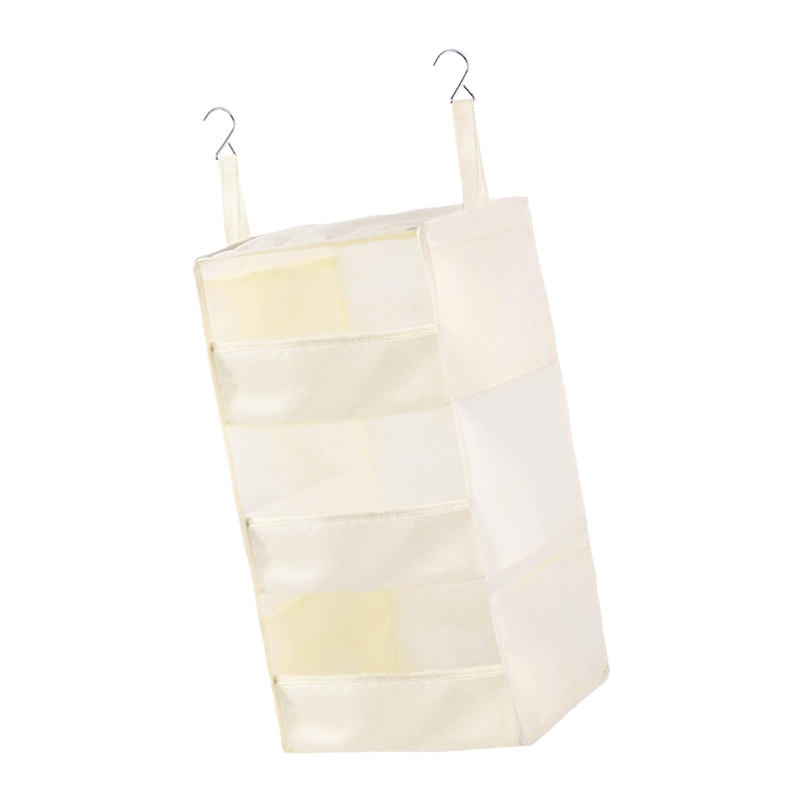 Bnf Hanging Closet Organizer With 3 Large Pockets For Sundries Plush Toy Clothes Beige | Household Supplies & Cleaning | Home Or